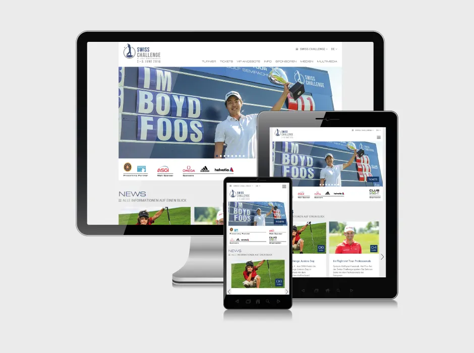 Screenshot der von GKMB umgesetzten Website der Swiss Challenge.