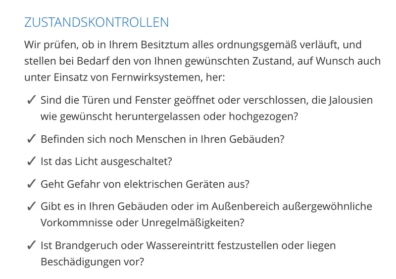 Screenshot einer von GKMB umgesetzten Website der NWSG mit einer Aufzählung, die zur besseren Übersicht Sonderzeichen als Listenpunkte verwendet.