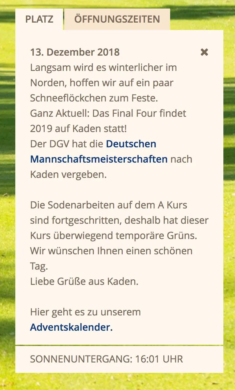 Vergrößerte Darstellung der Info-Einklinker-Navigation mit zwei Tabs auf der von GKMB entwickelten Website von Gut Kaden.
