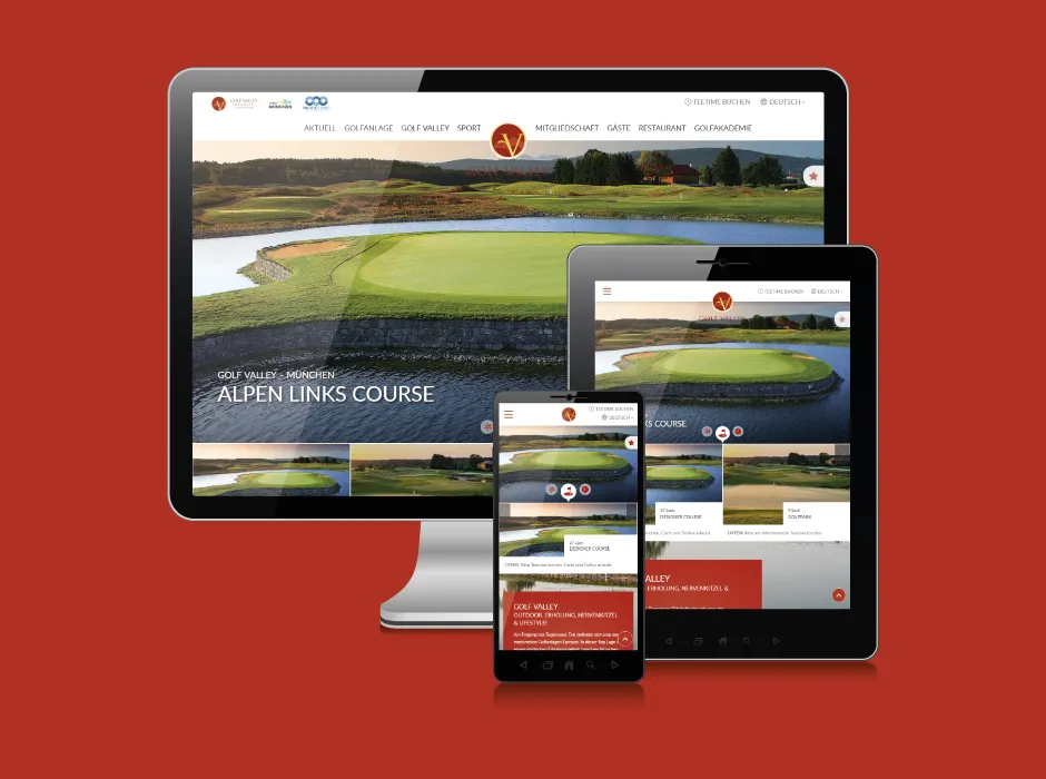 Screenshot der von GKMB umgesetzten Website des Golf Clubs Valley.