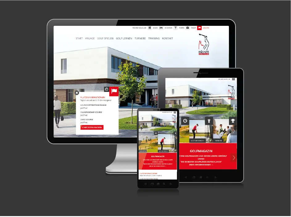 Screenshot der von GKMB umgesetzten Website des Kölner Golfclubs