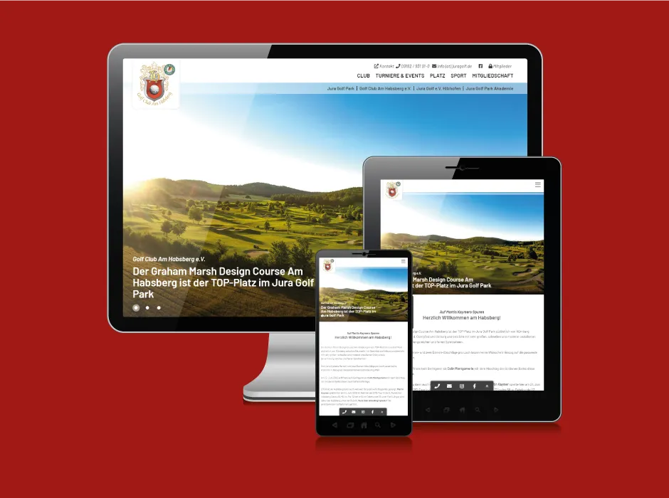 Moderne Vereinswebsite des Golf-Clubs Habsberg, umgesetzt von GKMB.