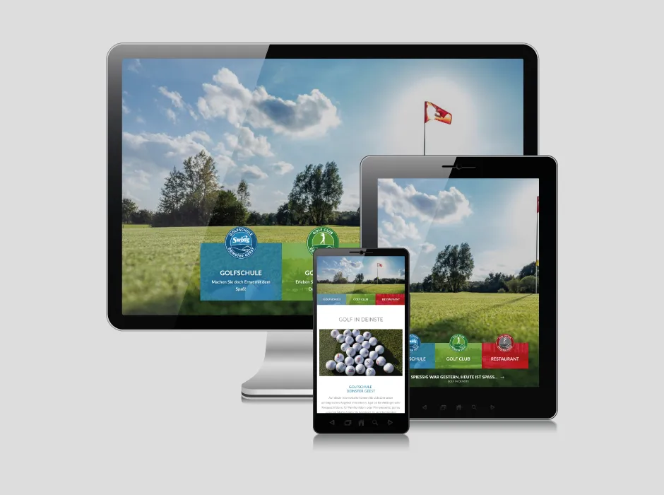 Von GKMB entwickeltes Portal für Golf in Deinste mit Club-, Restaurant- und Golfschulbereich.