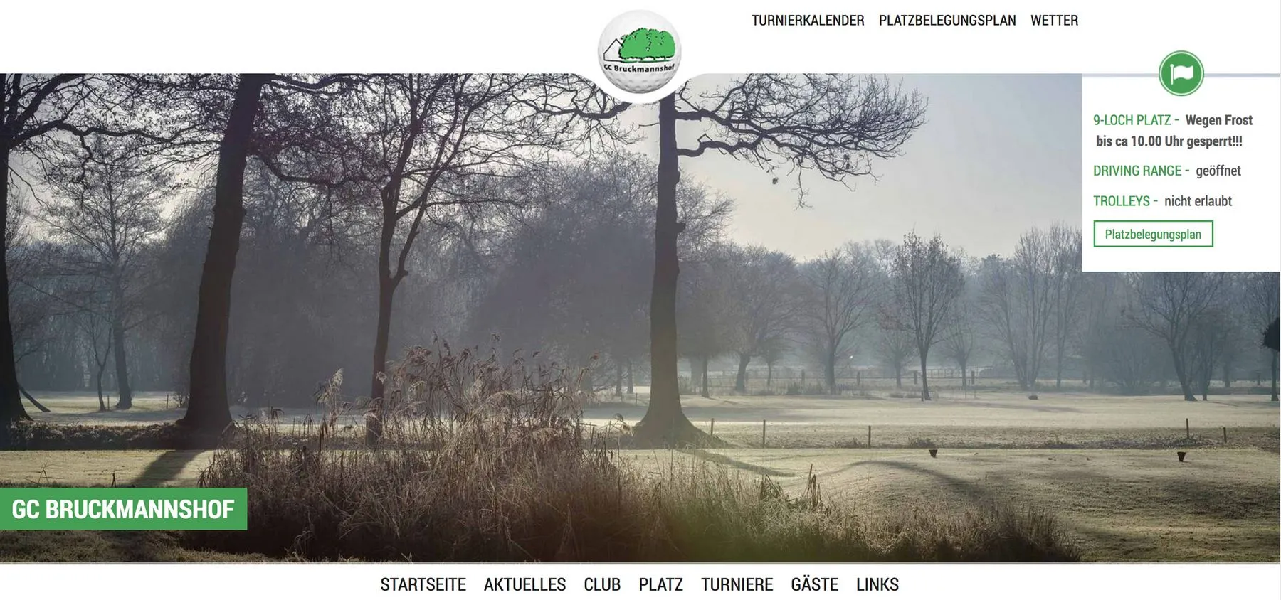 Screenshot der von GKMB umgesetzten Website des Bruckmannshofs mit einem Info-Einklinker und einem Navigations-Tab.
