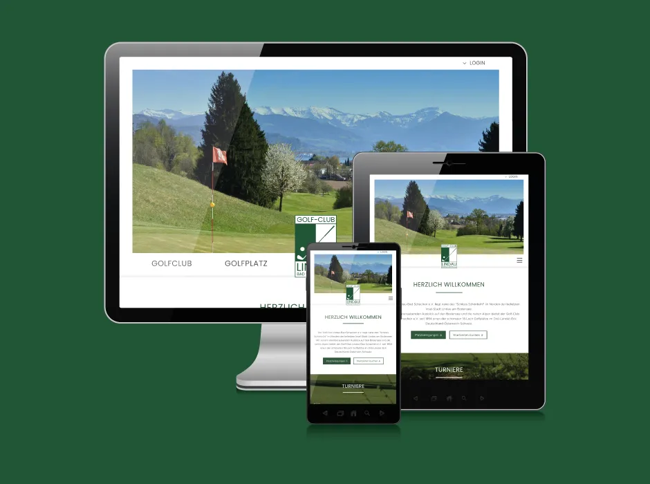 Screenshot der von GKMB entwickelten Website des Golfclubs Lindau.