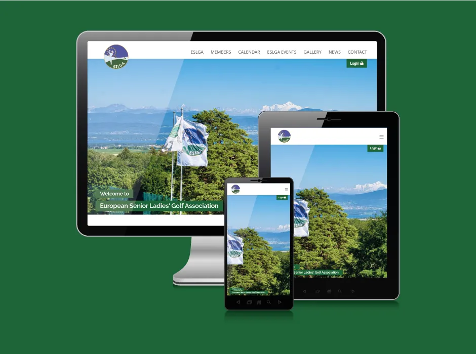 Von GKMB modernisierte Website der ESLGA mit informativem responsivem Layout.