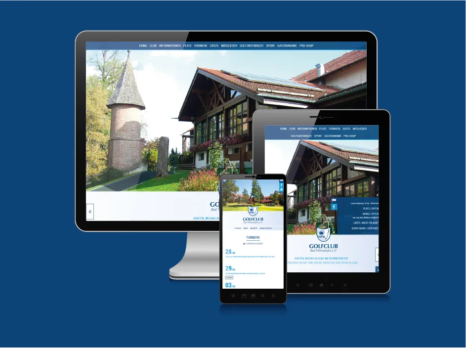 Screenshot der von GKMB umgesetzten Website vom Golfclub Bad Wörishofen
