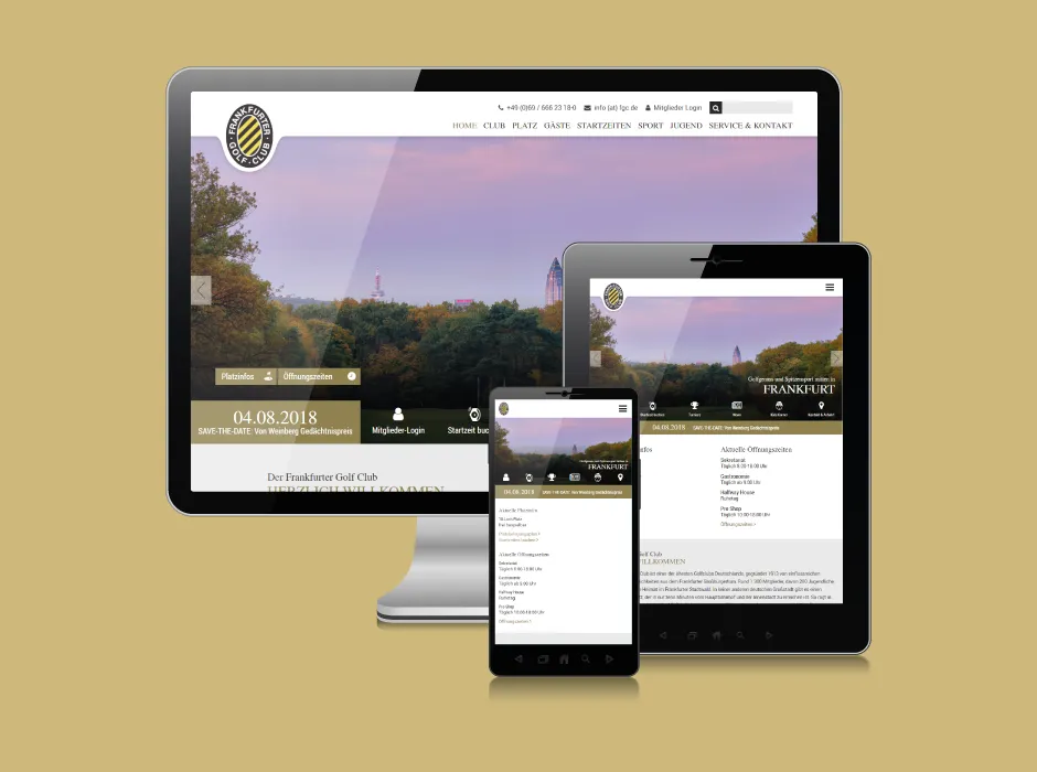 Screenshot der von GKMB umgesetzten Website des Frankfurter Golf Clubs.
