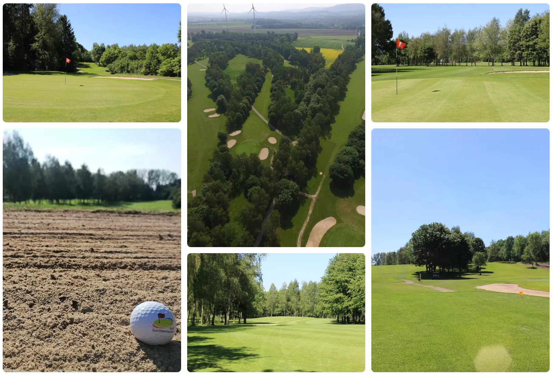 Screenshot einer von GKMB umgesetzten Website von Golf Gut Ottenhausen mit einer mehrspaltigen Bildergalerie verschiedener Ansichten des Golfplatzes.