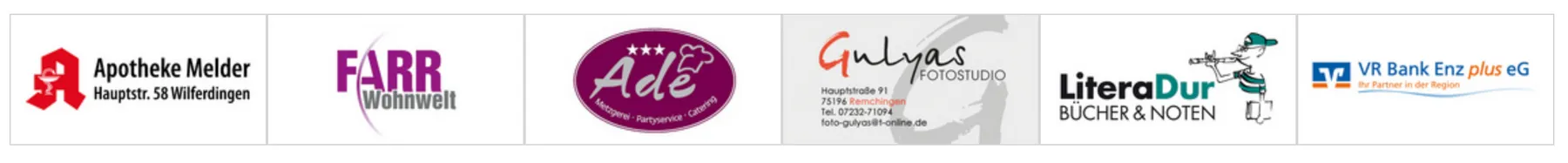 Slider mit Partnerlogos verschiedener Unternehmen und Organisationen.