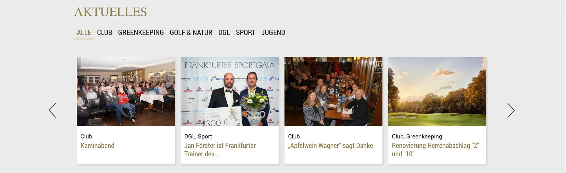 News-Slider mit Bild, Überschrift und Kurzbeschreibung einer aktuellen Nachricht.