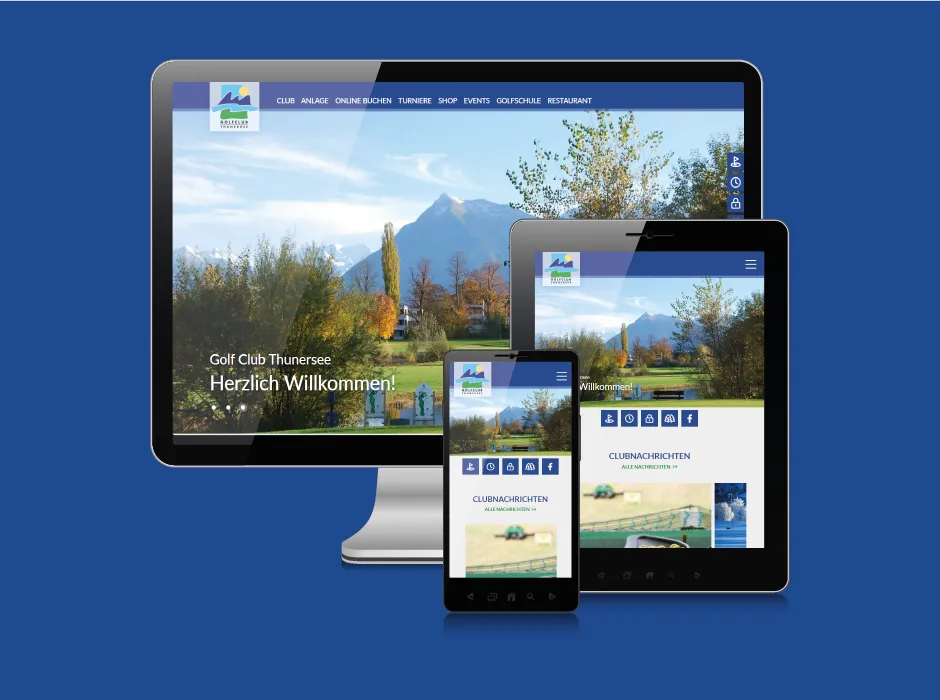 Screenshot der von GKMB betreuten Website des Golfclubs Thunersee.
