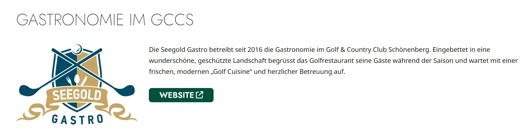 Bild/Text Beispiel von Golf & Country Club Schönenberg.