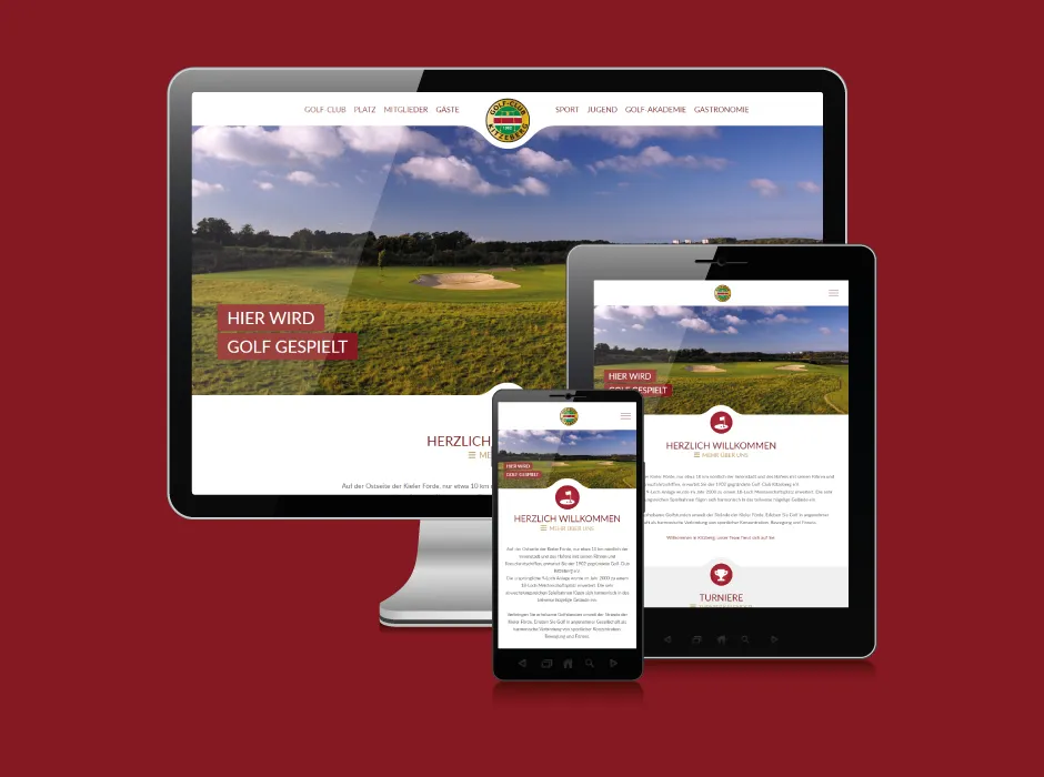Screenshot der von GKMB umgesetzten Website des Golf-Clubs Kitzeberg.