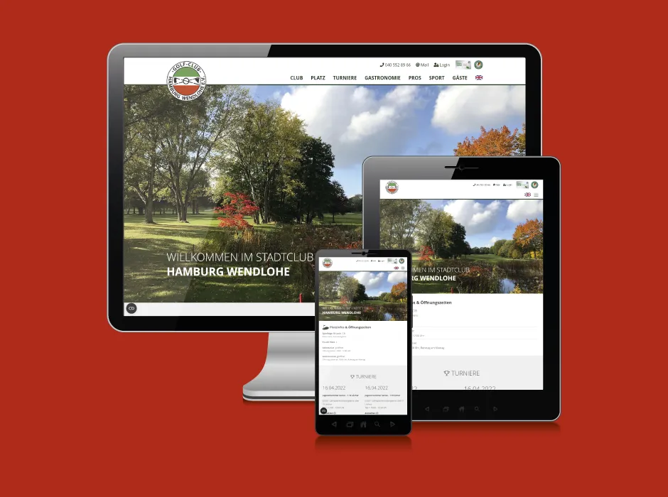 Screenshot der von GKMB realisierten Website des Golf-Clubs Hamburg Wendlohe.